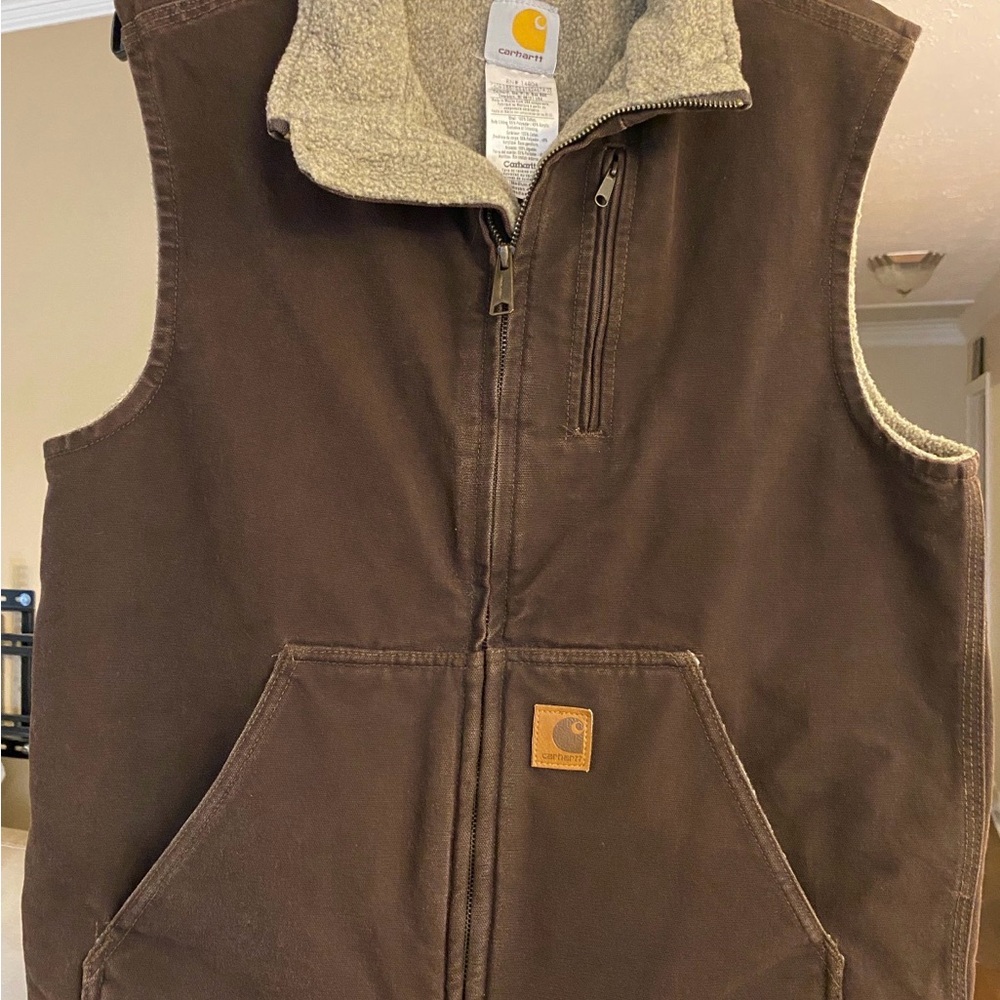 Carhartt Dark Brown Fleece-Lined Vest